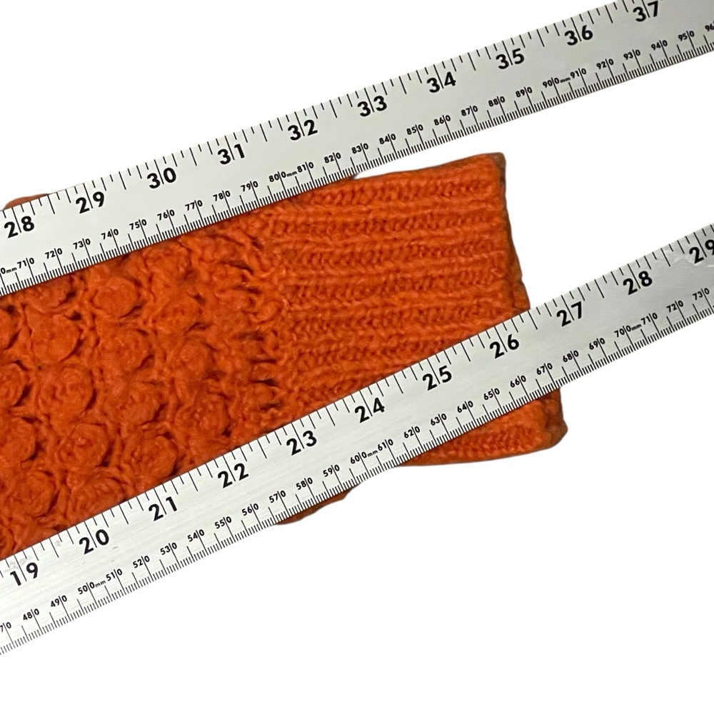 Free People Vibrant Orange Crew Neck Sweater Acrylic and Wool Blend - Picture 7 of 9